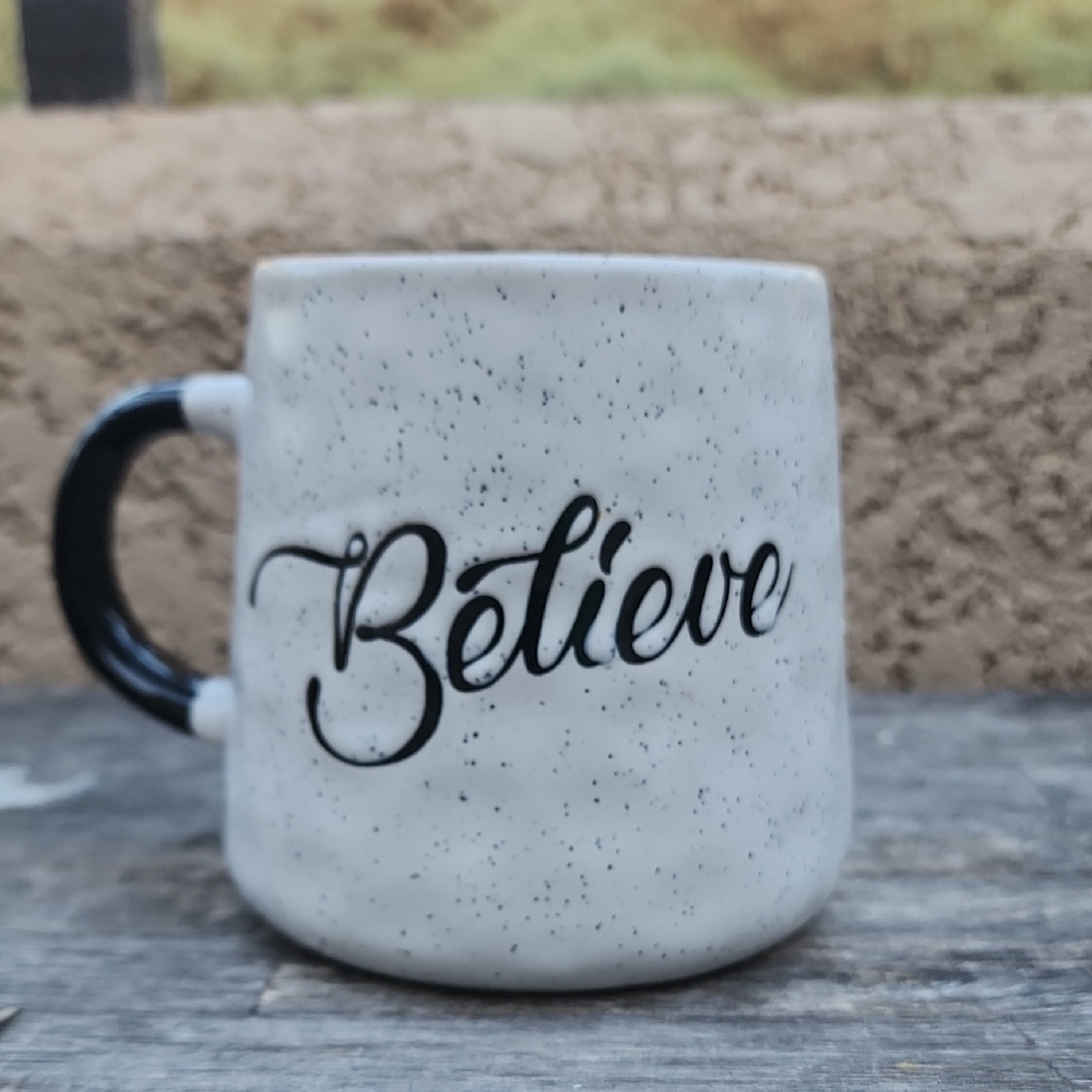 Carly & Rose Believe Stoneware Coffee Mug 15oz